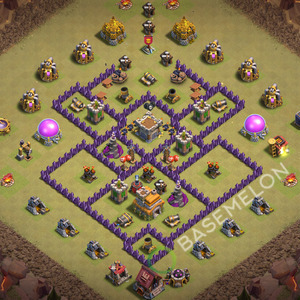 Town Hall Level 7 War Base Design 2026, Anti 3 Stars, Anti Everything, Layout #3287