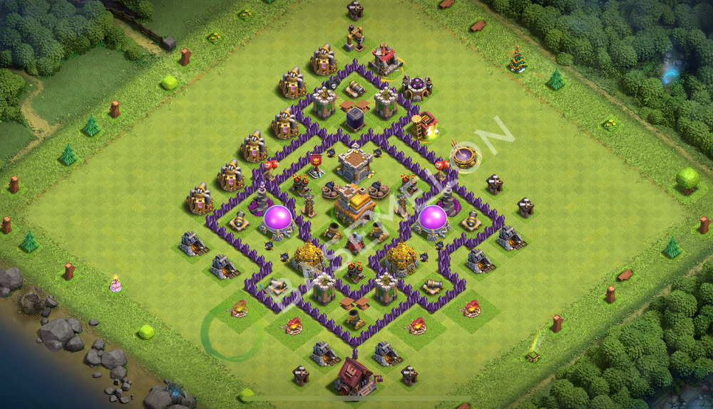 Town Hall Level 7 Trophy/Defense Base Design 2026, Anti 2 Stars, Anti Everything, Layout #3293