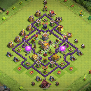 Town Hall Level 7 Trophy/Defense Base Design 2026, Anti 2 Stars, Anti Everything, Layout #3293