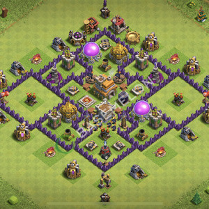 Town Hall Level 7 Trophy/Defense Base Design 2026, Anti Air, Hybrid, Layout #3308