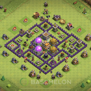 Town Hall Level 7 Farm Base Design, Anti 3 Stars, Hybrid, Layout #343