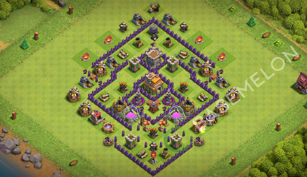 Town Hall Level 7 Farm Base Design 2026, Anti 2 Stars, Hybrid, Layout #3463