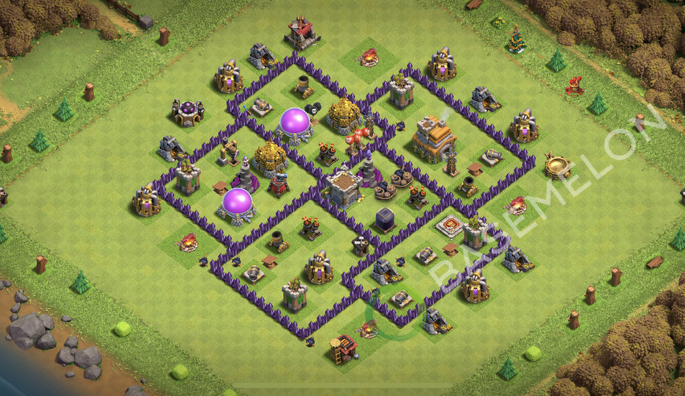 Town Hall Level 7 Trophy/Defense Base Design 2026, Anti Everything, Hybrid, Layout #3467
