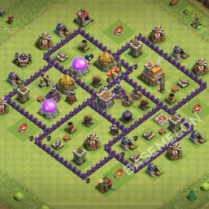 Town Hall Level 7 Trophy/Defense Base Design 2026, Anti Everything, Hybrid, Layout #3467