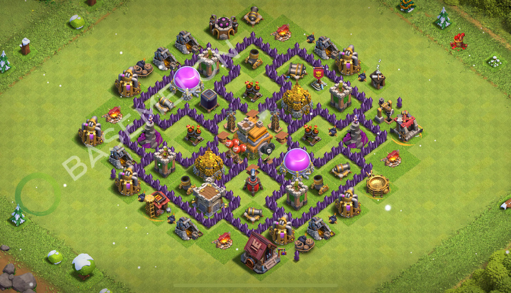 Town Hall Level 7 Trophy/Defense Base Design 2026, Anti Everything, Hybrid, Layout #3472