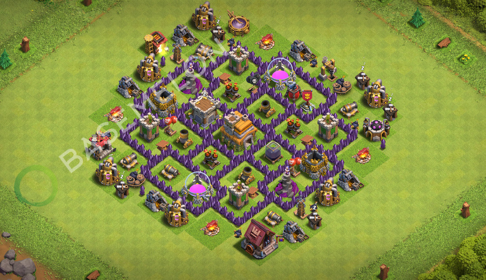 Town Hall Level 7 Trophy/Defense Base Design 2026, Unbeatable, Layout #3548