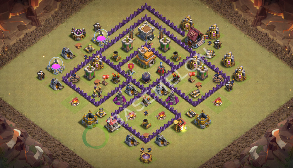 Aldea del Ayuntamiento Nivel 7 para Guerra, Anti 3 Estrellas Diseño 2026, #3593