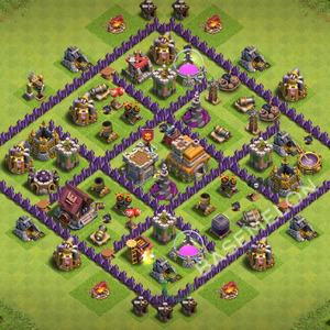 Rathaus Level 7 Farmen Base 2026, Max Level, Hybrid, Layout #3623