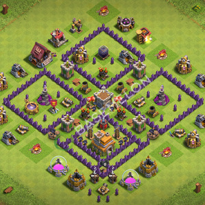 Town Hall Level 7 Trophy/Defense Base Design 2026, Max Levels, Layout #3648