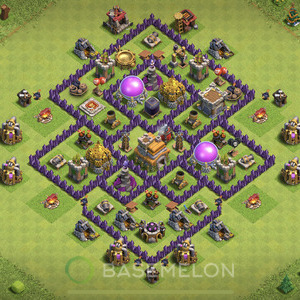 Town Hall Level 7 Farm Base Design, Max Levels, Hybrid, Layout #398