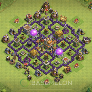 Town Hall Level 7 Farm Base Design, Anti Air, Hybrid, Layout #412