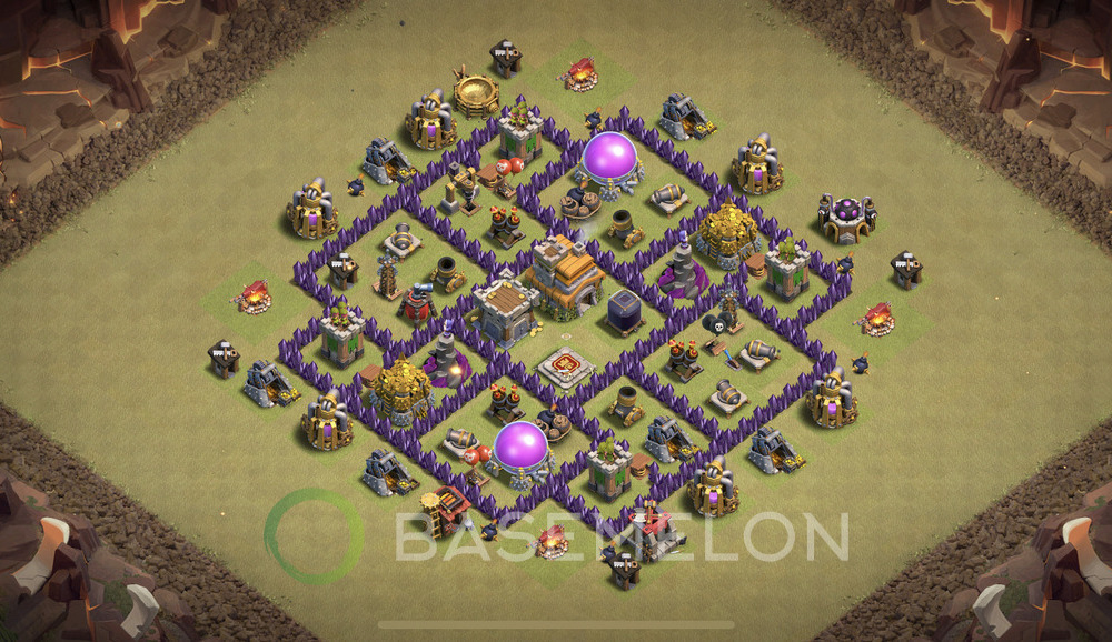 Town Hall Level 7 War Base Design 2024, Anti 3 Stars, Anti Everything, Layout #463