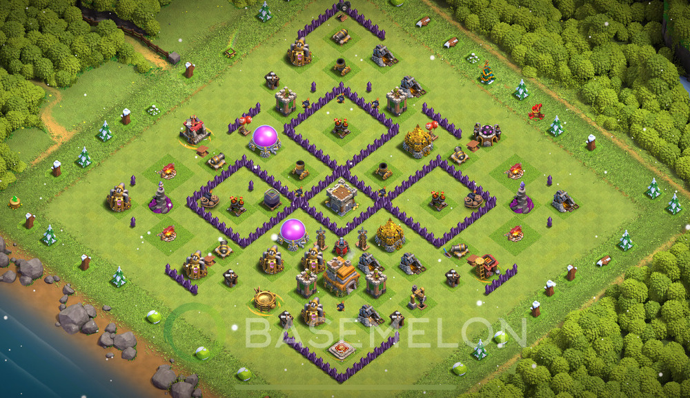 Town Hall Level 7 Trophy/Defense Base Design 2024, Anti 3 Stars, Anti Air, Layout #468