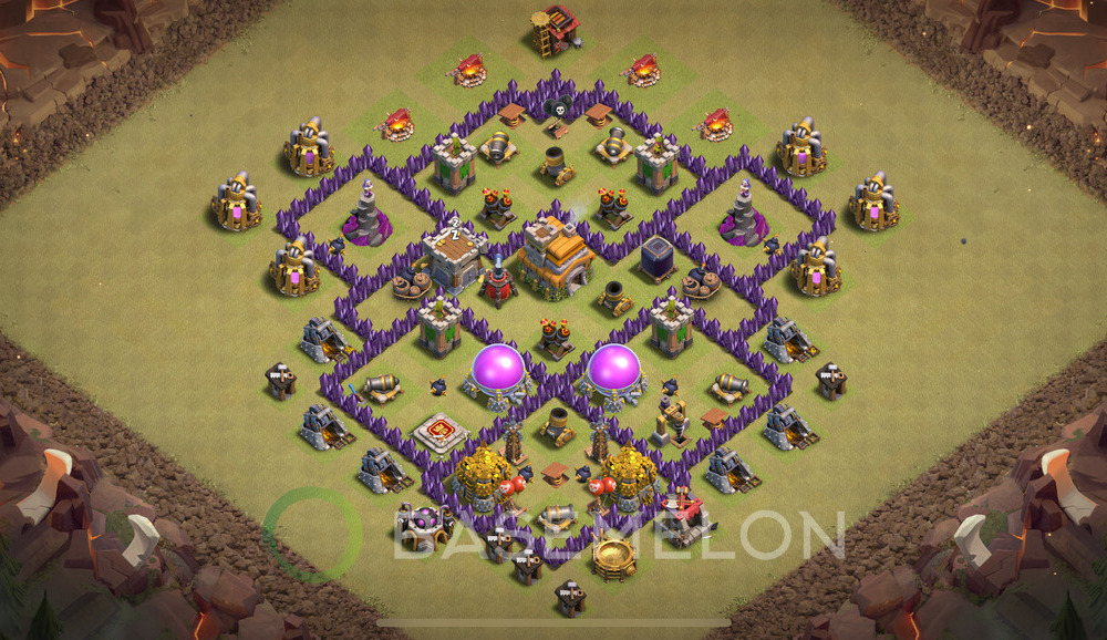 Town Hall Level 7 War Base Design 2024, Anti 2 Stars, Anti Air, Layout #519