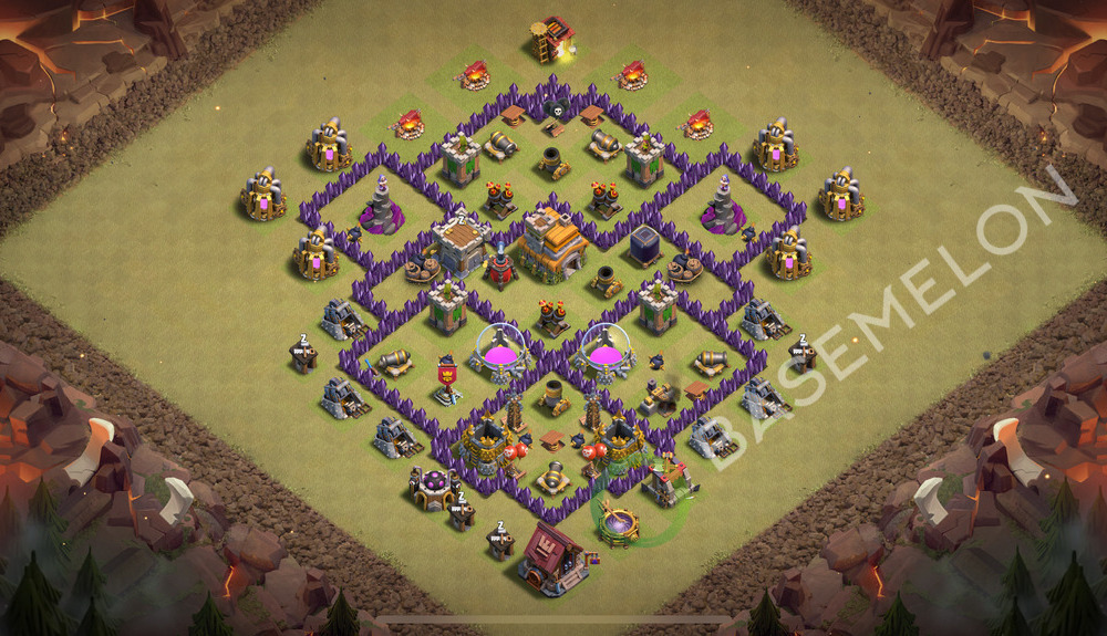 Town Hall Level 7 War Base Design 2026, Anti 2 Stars, Anti Air, Layout #519