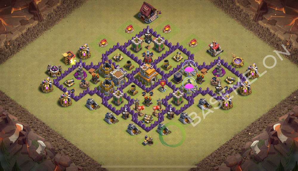 Town Hall Level 7 War Base Design 2026, Anti Air, Hybrid, Layout #628