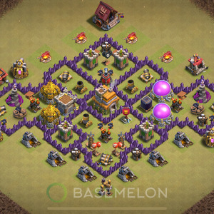 Town Hall Level 7 War Base Design 2025, Anti Air, Hybrid, Layout #628