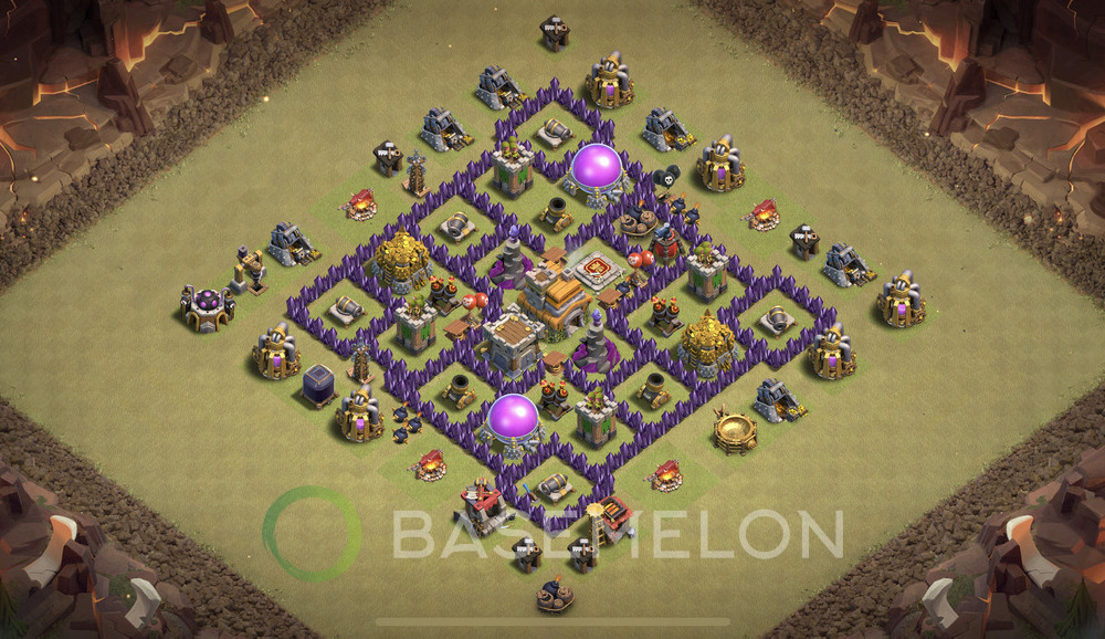 Town Hall Level 7 War Base Design 2024, Max Levels, Hybrid, Layout #653