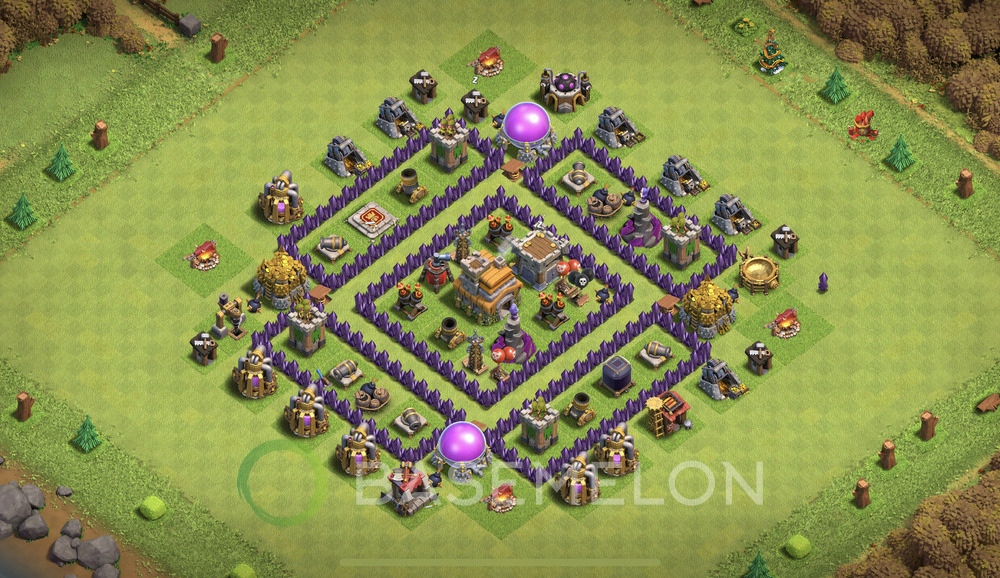 Town Hall Level 7 Trophy/Defense Base Design 2024, Max Levels, Anti 2 Stars, Layout #67