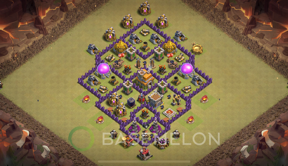 Town Hall Level 7 War Base Design 2024, Anti Everything, Hybrid, Layout #677