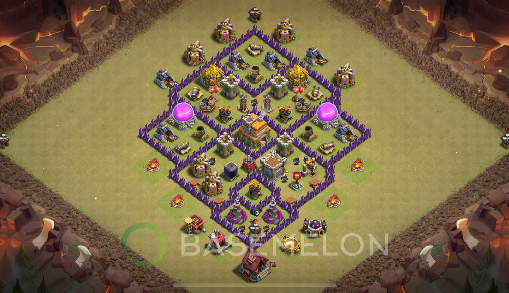 Town Hall Level 7 War Base Design 2025, Anti Everything, Hybrid, Layout #677