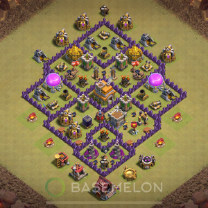 Town Hall Level 7 War Base Design 2025, Anti Everything, Hybrid, Layout #677