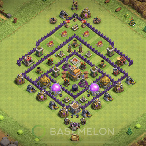 Town Hall Level 7 Trophy/Defense Base Design, Anti Everything, Hybrid, Layout #708