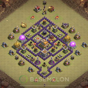 Town Hall Level 7 War Base Design, Anti 3 Stars, Anti Everything, Layout #738
