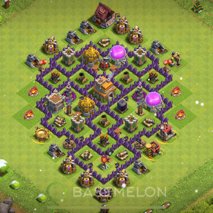 Town Hall Level 7 Trophy/Defense Base Design 2025, Anti 3 Stars, Hybrid, Layout #749