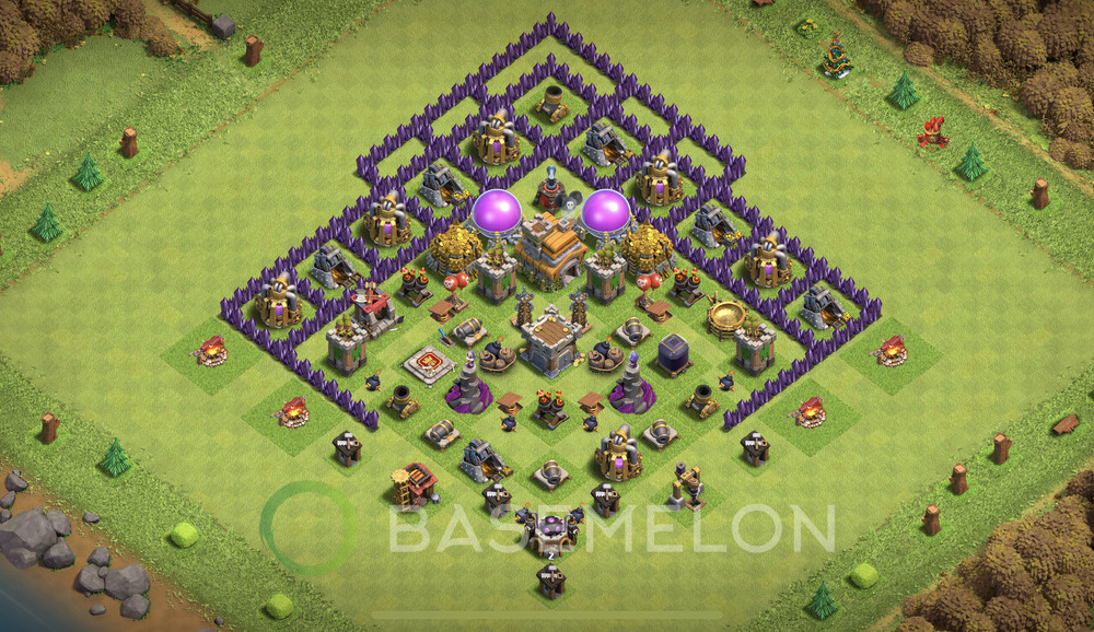 Town Hall Level 7 Farm Base Design 2024, Max Levels, Hybrid, Layout #769