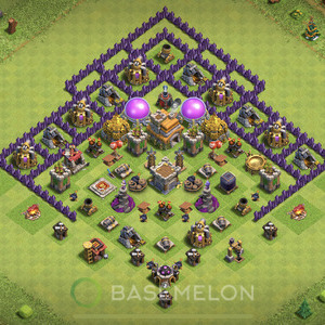 Town Hall Level 7 Farm Base Design, Max Levels, Hybrid, Layout #769