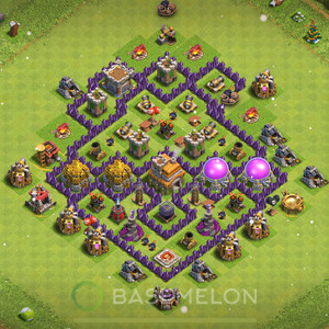 Town Hall Level 7 Farm Base Design, Anti 3 Stars, Hybrid, Layout #805