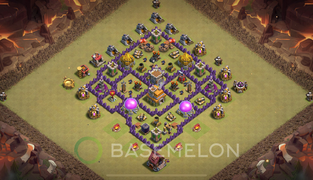 Town Hall Level 7 War Base Design 2025, Anti 2 Stars, Anti Everything, Layout #816