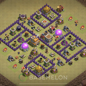 Town Hall Level 7 War Base Design, Anti Air, Layout #867