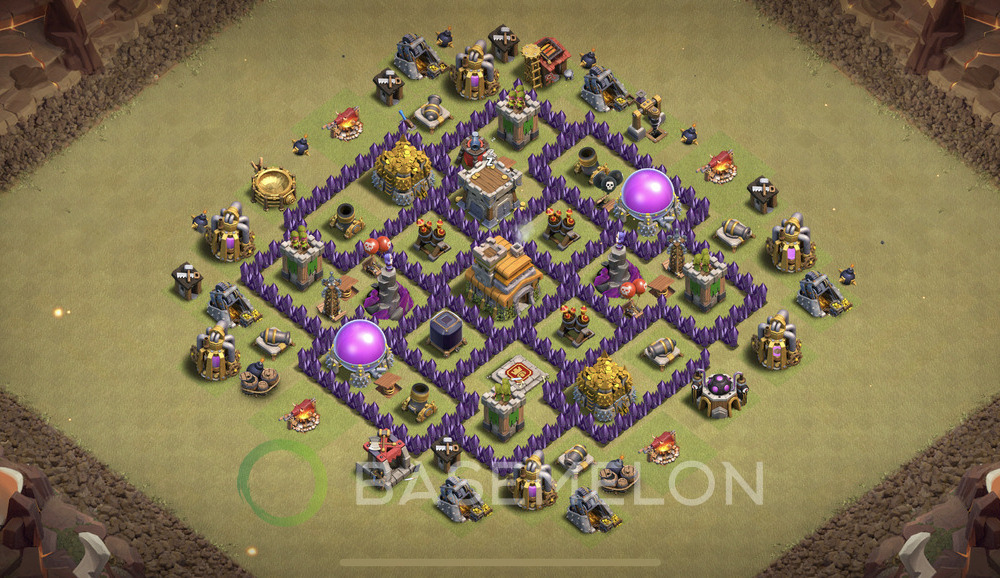 Town Hall Level 7 War Base Design 2024, Anti Everything, Hybrid, Layout #905