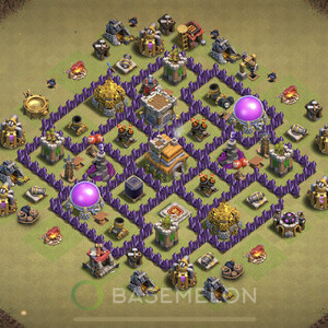 Town Hall Level 7 War Base Design 2025, Anti Everything, Hybrid, Layout #905