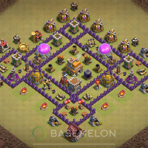 Town Hall Level 7 War Base Design 2025, Anti Everything, Hybrid, Layout #936