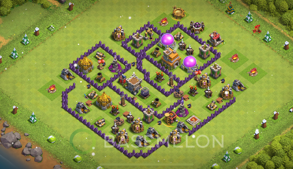 Town Hall Level 7 Farm Base Design 2024, Anti 2 Stars, Hybrid, Layout #954