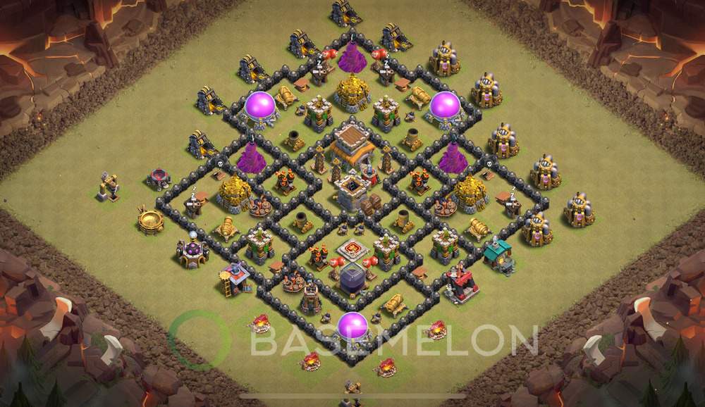 Town Hall Level 8 War Base Design 2024, Anti 2 Stars, Hybrid, Layout #1009