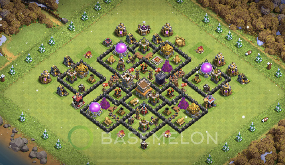 Town Hall Level 8 Farm Base Design 2024, Anti Air, Hybrid, Layout #1059