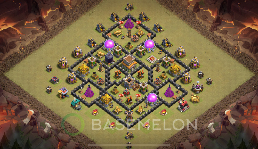 Town Hall Level 8 War Base Design 2024, Anti 2 Stars, Anti Air, Layout #1061