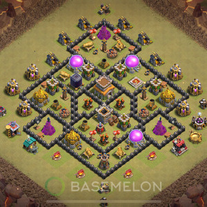 Town Hall Level 8 War Base Design 2025, Anti 2 Stars, Anti Air, Layout #1061