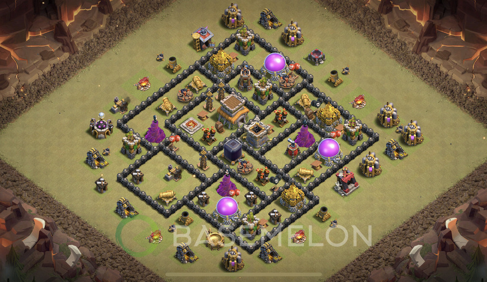 Town Hall Level 8 War Base Design 2024, Anti Everything, Hybrid, Layout #1074