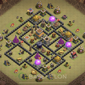 Town Hall Level 8 War Base Design 2025, Anti Everything, Hybrid, Layout #1074
