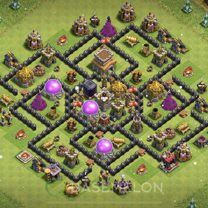 Town Hall Level 8 Farm Base Design, Anti 3 Stars, Hybrid, Layout #109