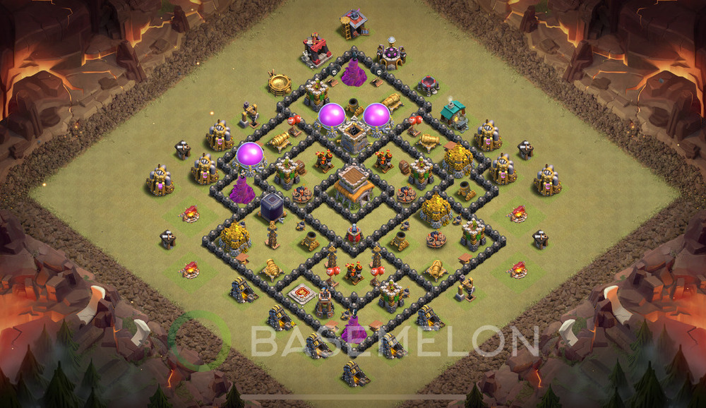 Town Hall Level 8 War Base Design 2024, Max Levels, Anti Everything, Layout #1105