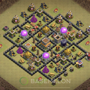 Town Hall Level 8 War Base Design 2025, Max Levels, Anti 3 Stars, Layout #1121