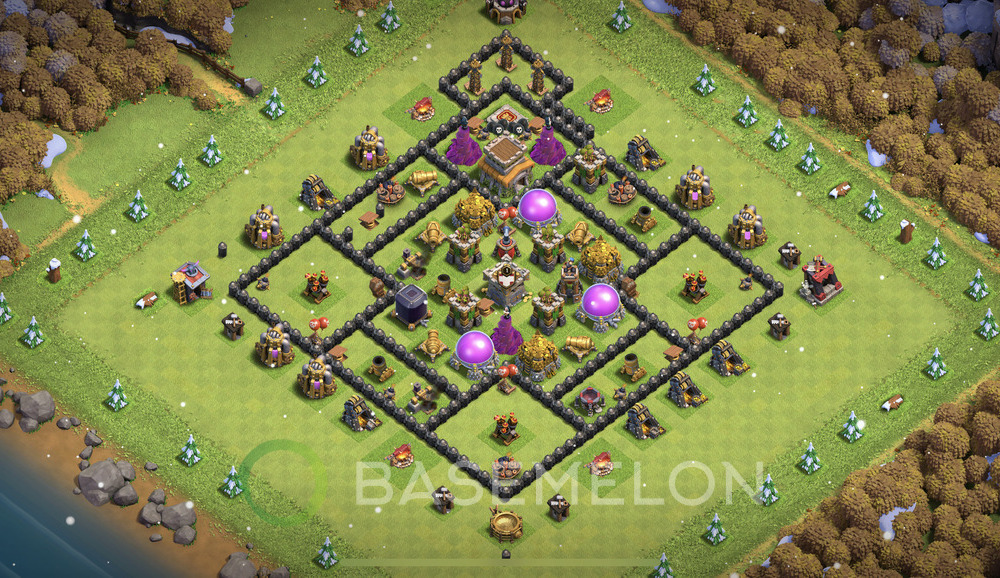 Town Hall Level 8 Farm Base Design 2025, Anti Everything, Layout #1142