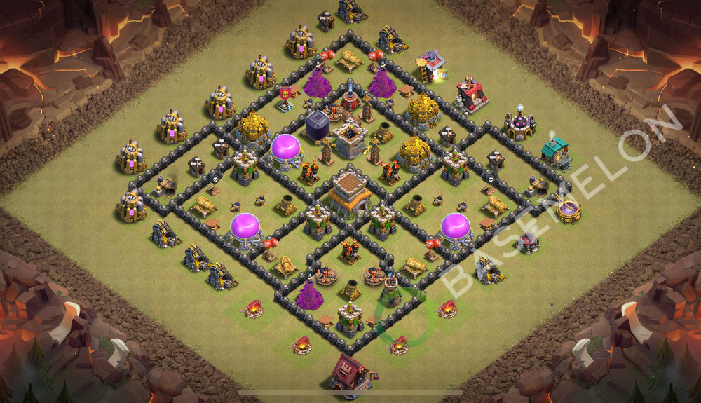 Town Hall Level 8 War Base Design 2026, Anti 2 Stars, Anti Air, Layout #1151