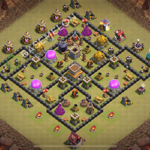 Town Hall Level 8 War Base Design 2025, Anti 2 Stars, Anti Air, Layout #1151